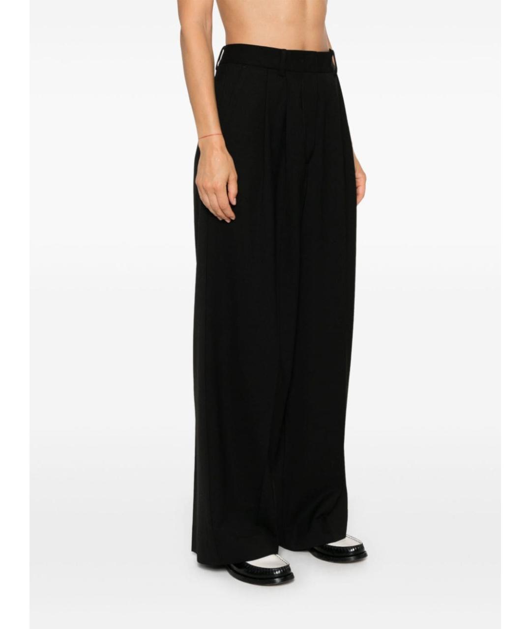 P.A.R.O.S.H. Черные шерстяные прямые брюки, фото 5