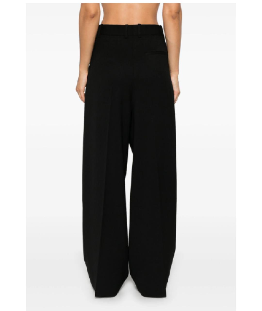 P.A.R.O.S.H. Черные шерстяные прямые брюки, фото 4