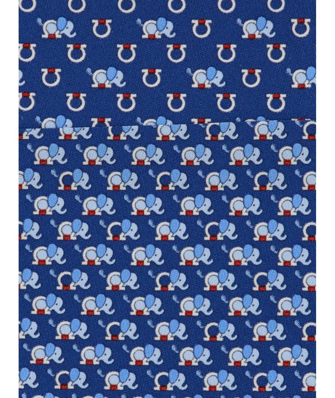 FERRAGAMO Синий шелковый галстук, фото 3