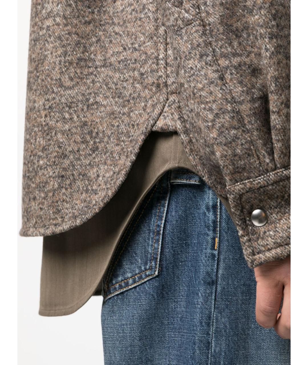 BOTTEGA VENETA Коричневая шерстяная куртка, фото 4