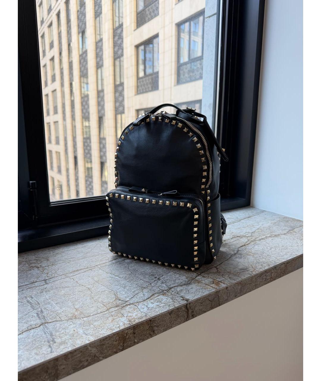 VALENTINO Черный кожаный рюкзак, фото 2