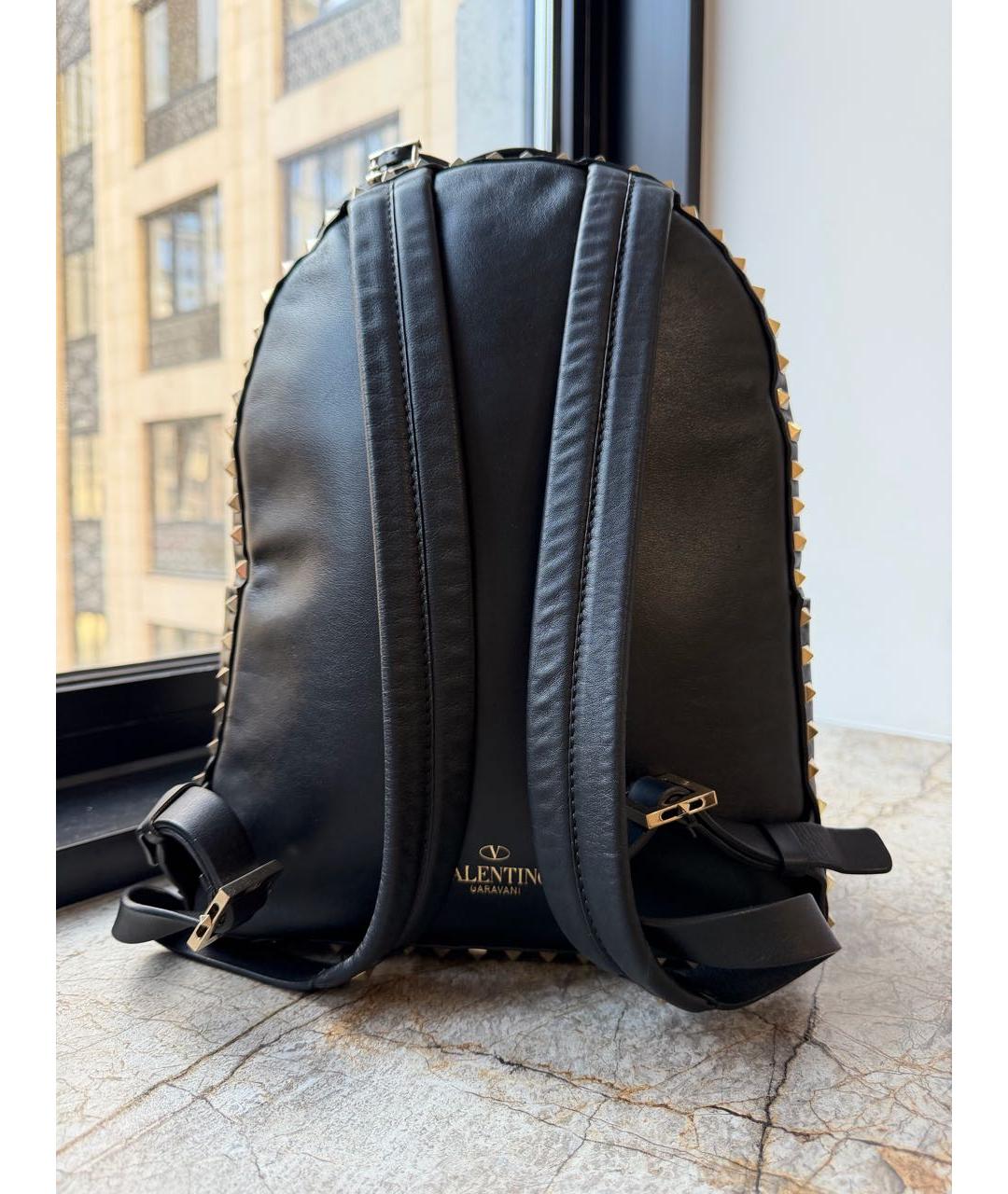 VALENTINO Черный кожаный рюкзак, фото 3
