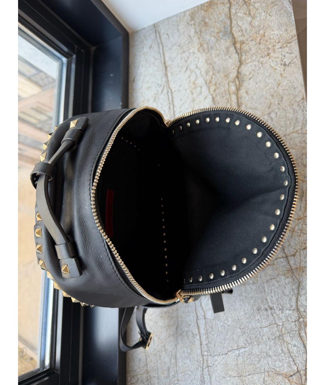 VALENTINO Черный кожаный рюкзак, фото 4