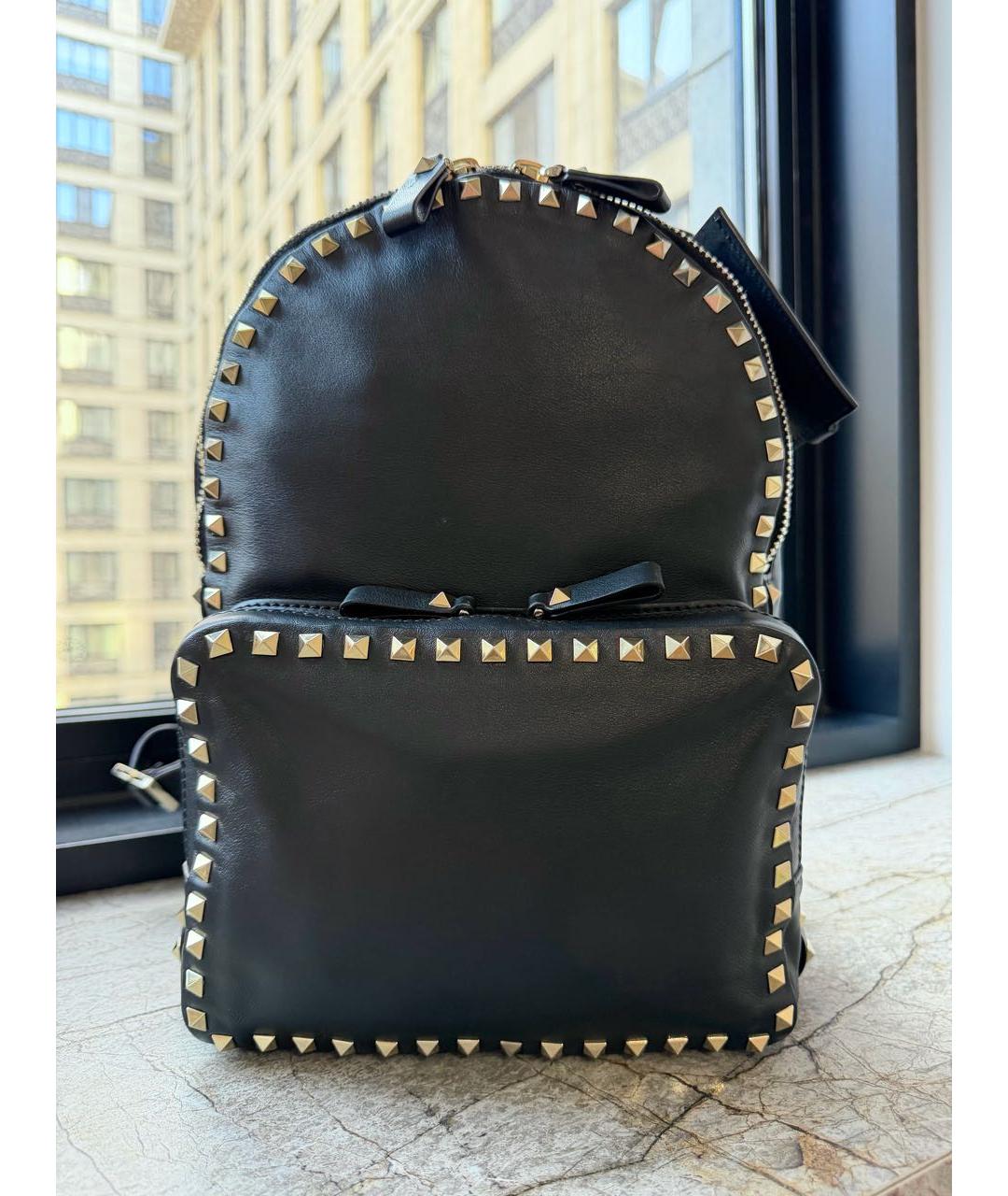 VALENTINO Черный кожаный рюкзак, фото 8