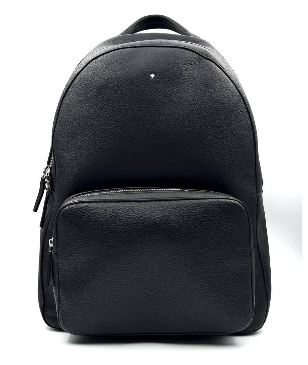 MONTBLANC Черный кожаный рюкзак, фото 1