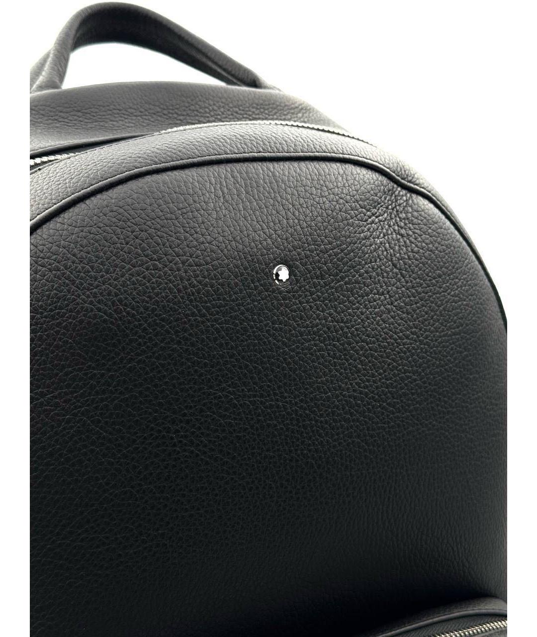 MONTBLANC Черный кожаный рюкзак, фото 3