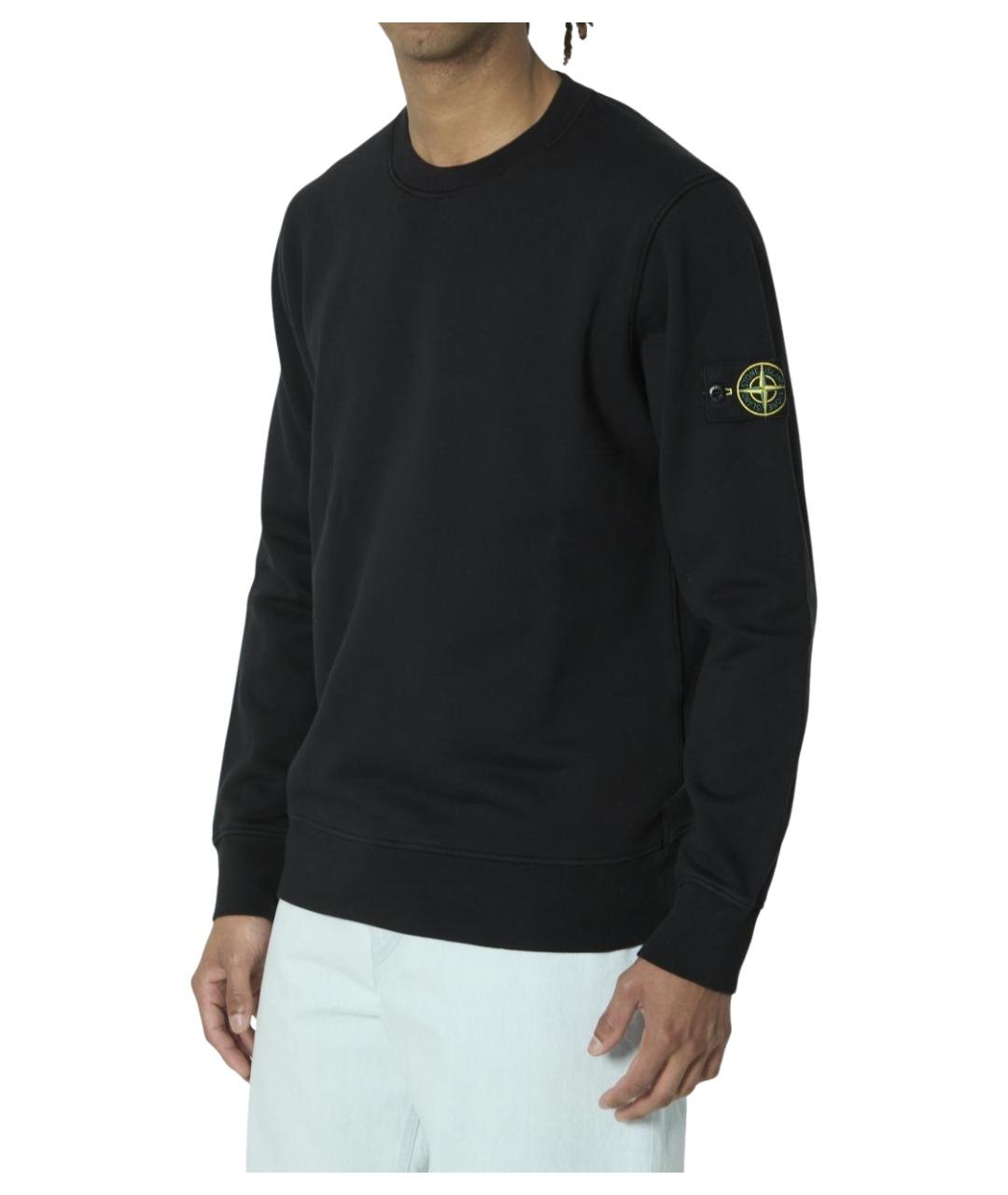 STONE ISLAND Черный хлопковый джемпер / свитер, фото 2