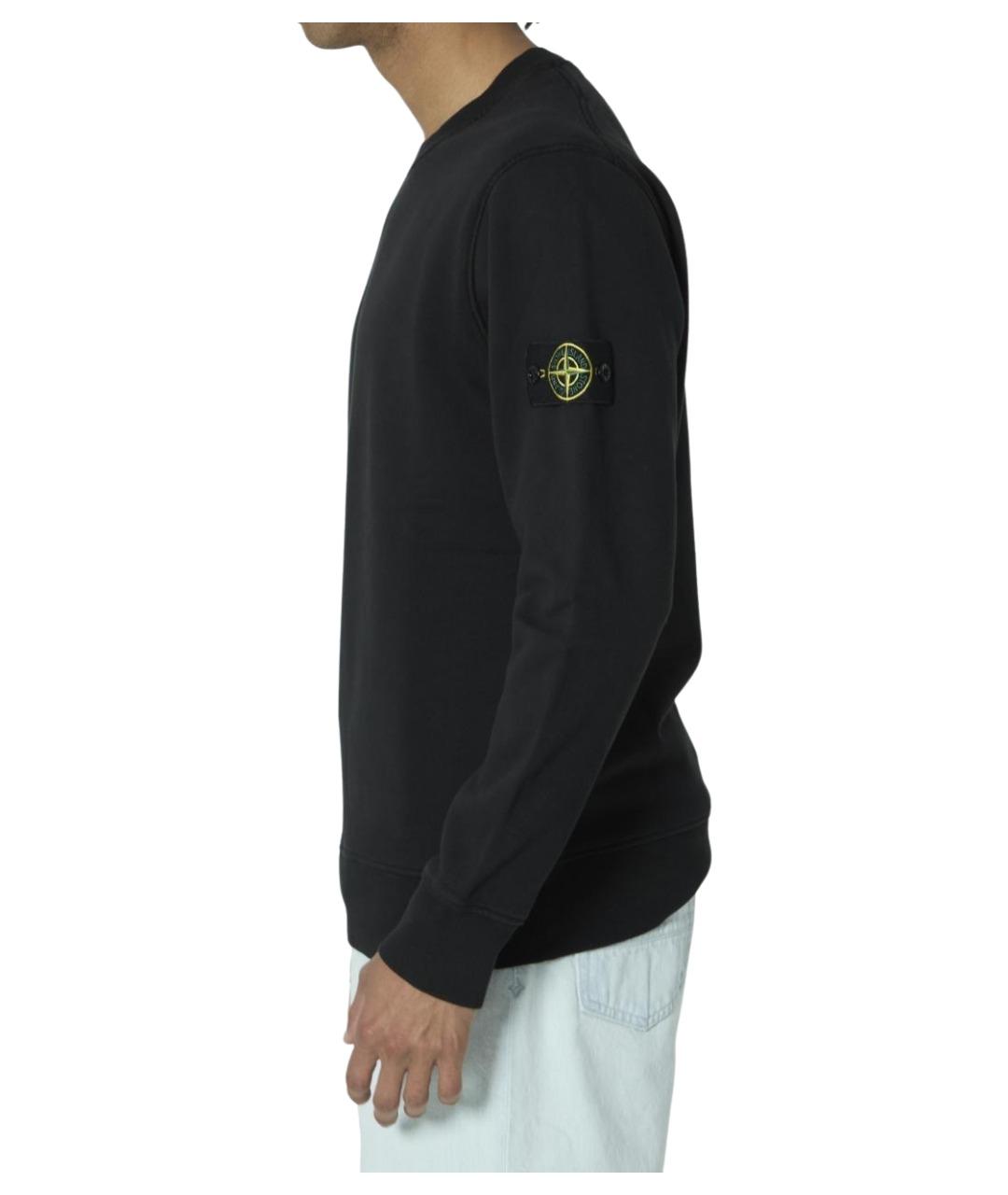 STONE ISLAND Черный хлопковый джемпер / свитер, фото 3