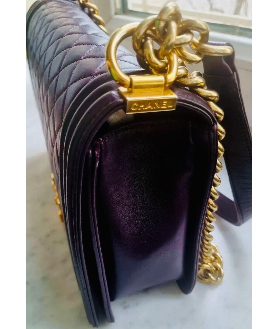 CHANEL Бордовая кожаная сумка через плечо, фото 2