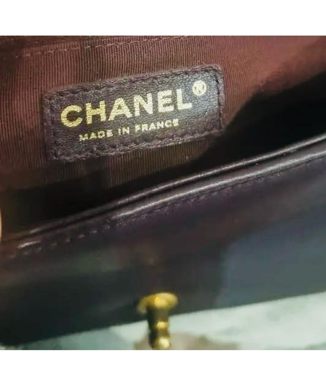 CHANEL Бордовая кожаная сумка через плечо, фото 4