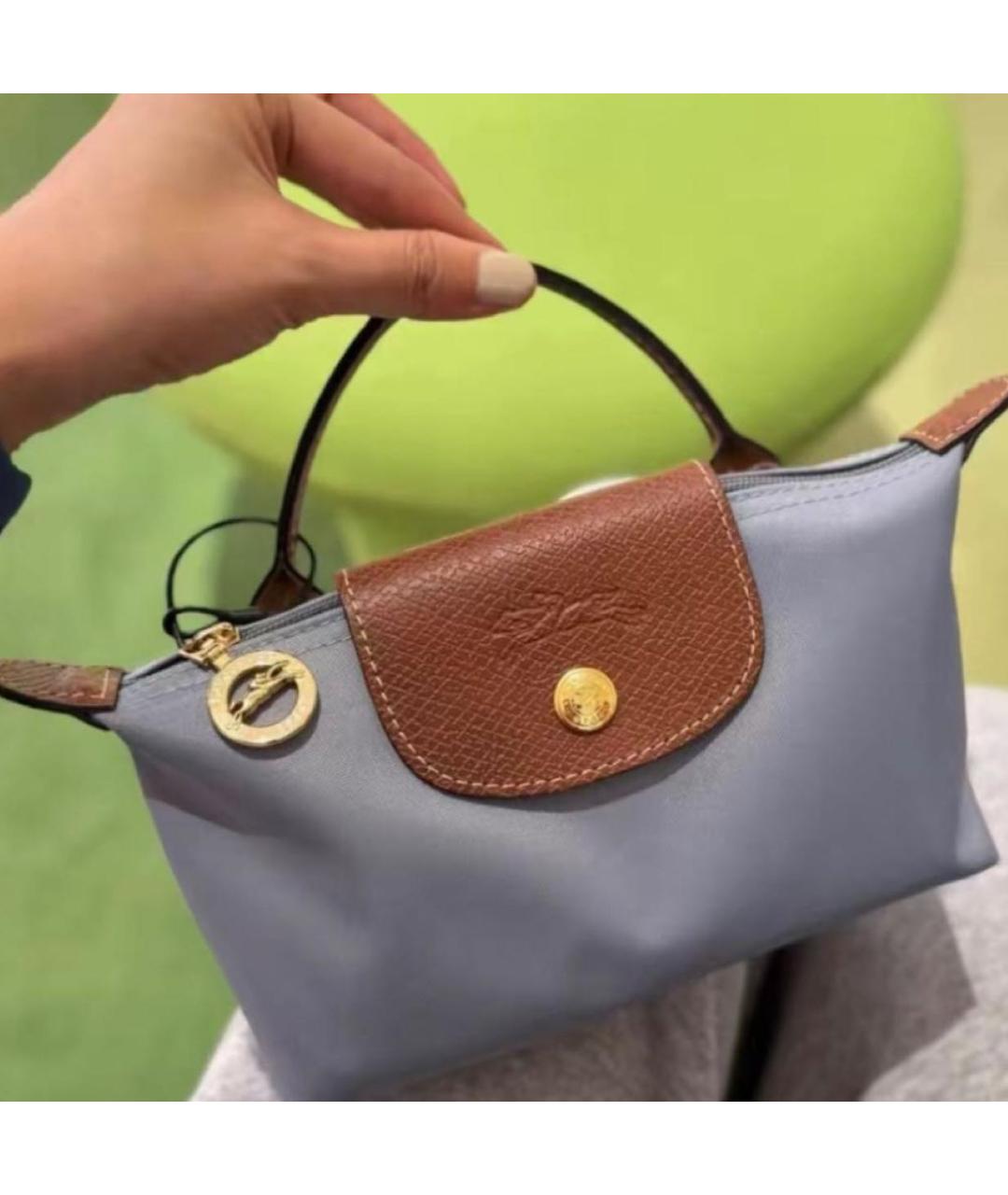 LONGCHAMP Голубая сумка с короткими ручками, фото 3