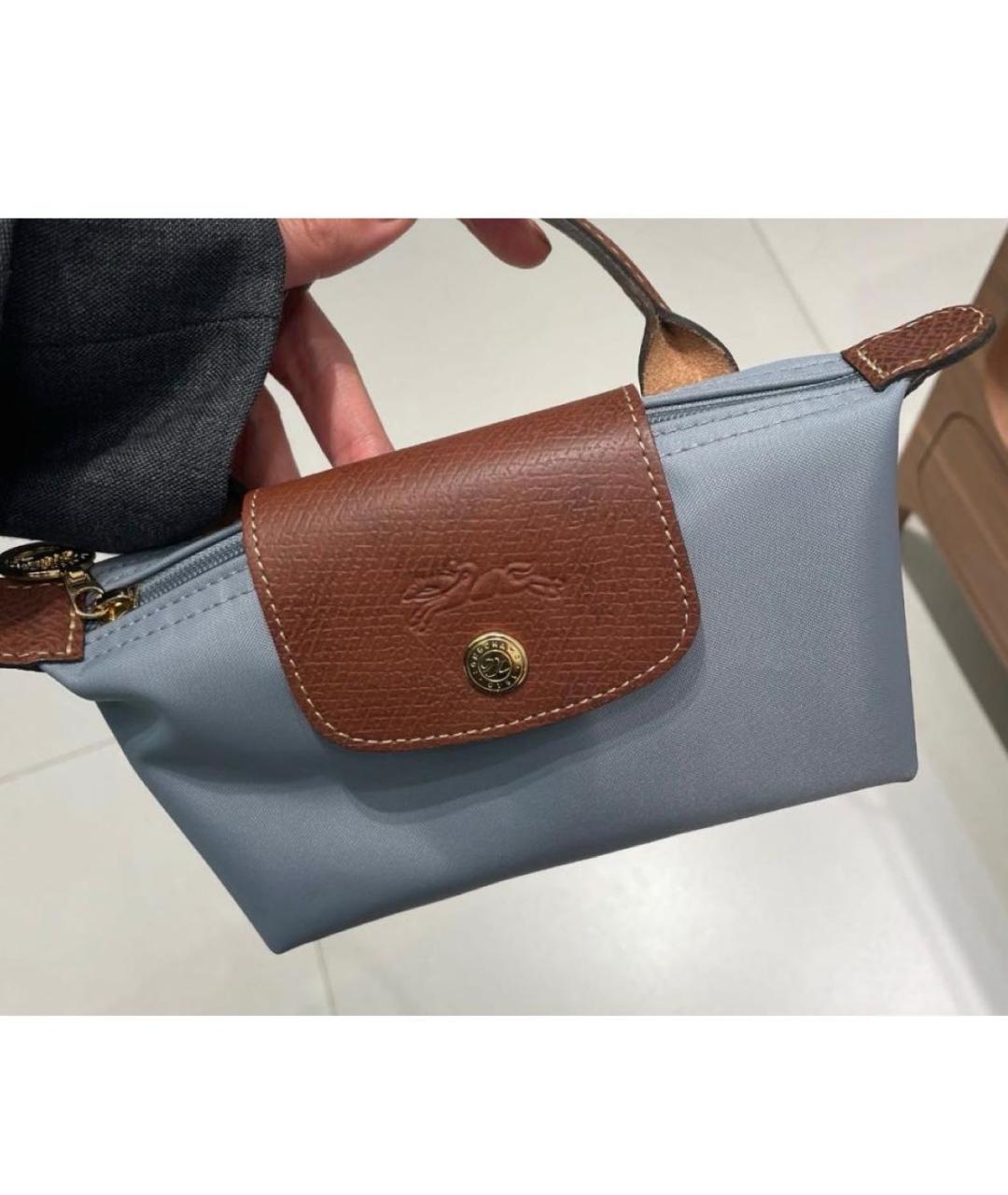 LONGCHAMP Голубая сумка с короткими ручками, фото 2