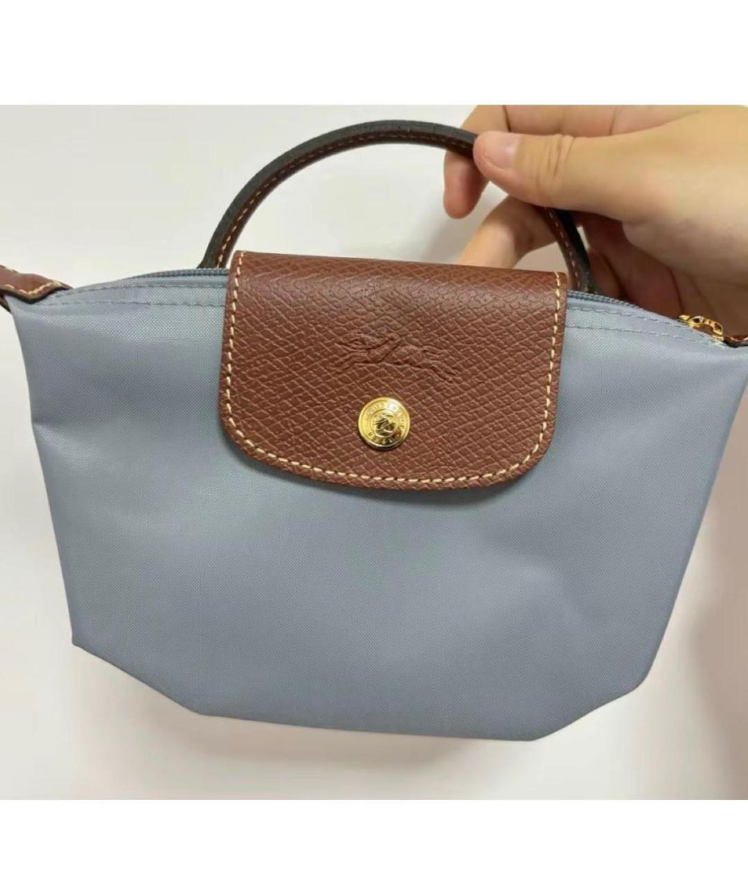 LONGCHAMP Голубая сумка с короткими ручками, фото 4