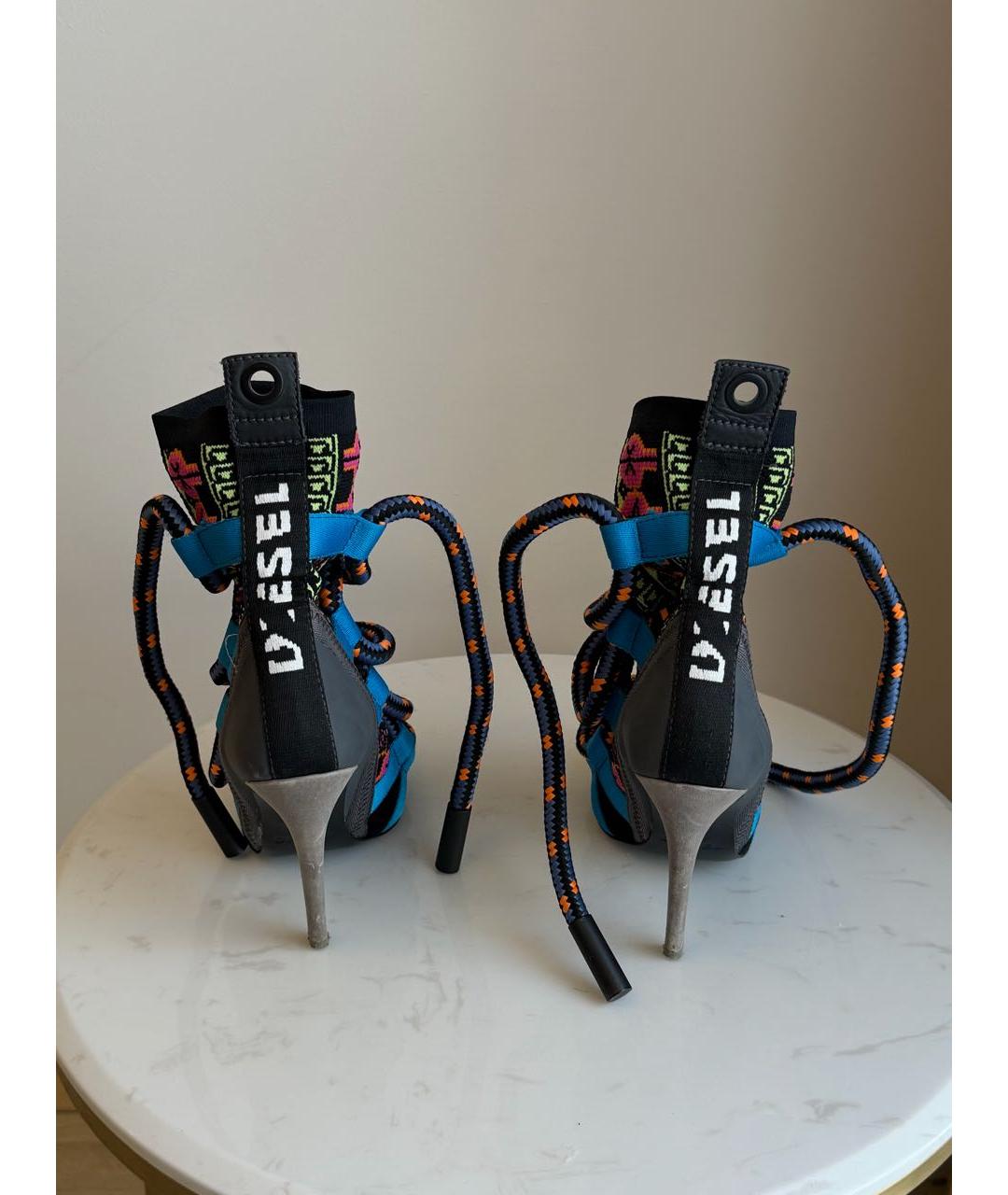DIESEL Синие текстильные ботинки, фото 4