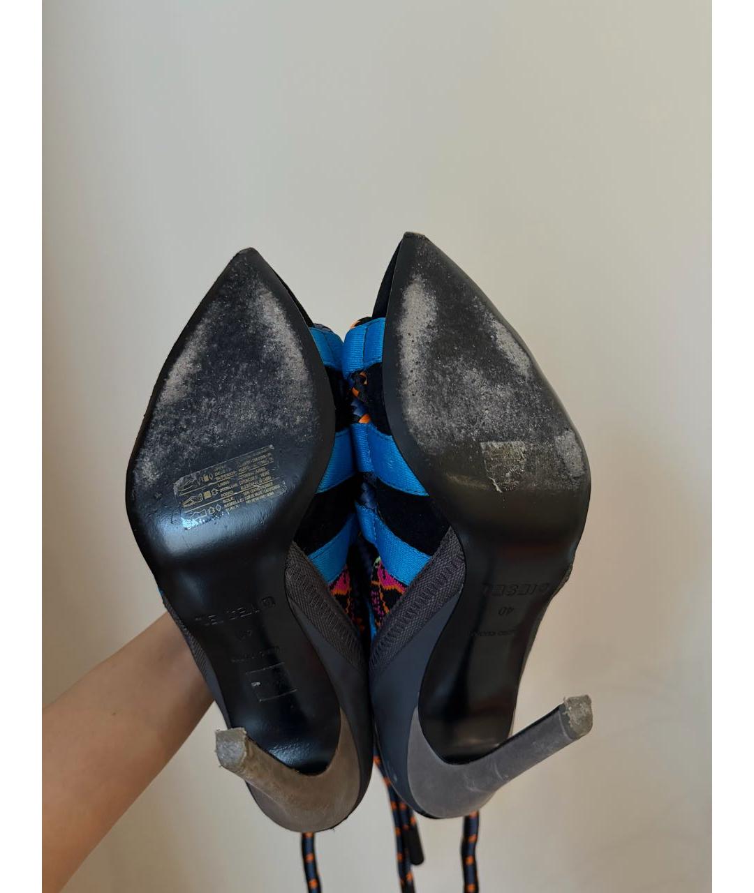 DIESEL Синие текстильные ботинки, фото 5