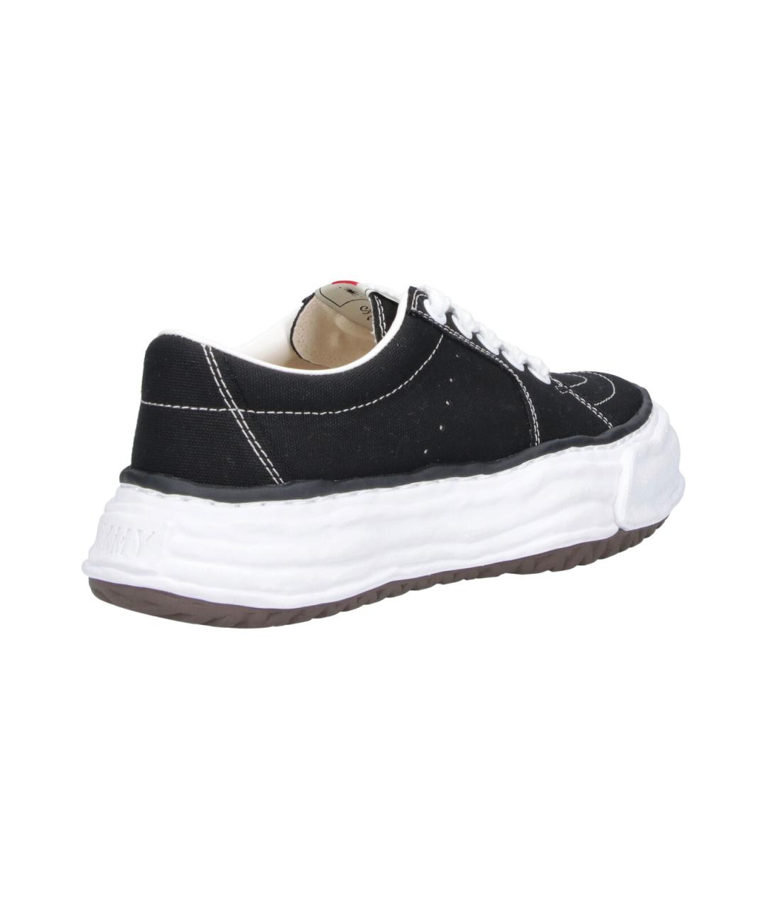 MAISON MIHARA YASUHIRO Черные текстильные низкие кроссовки / кеды, фото 4