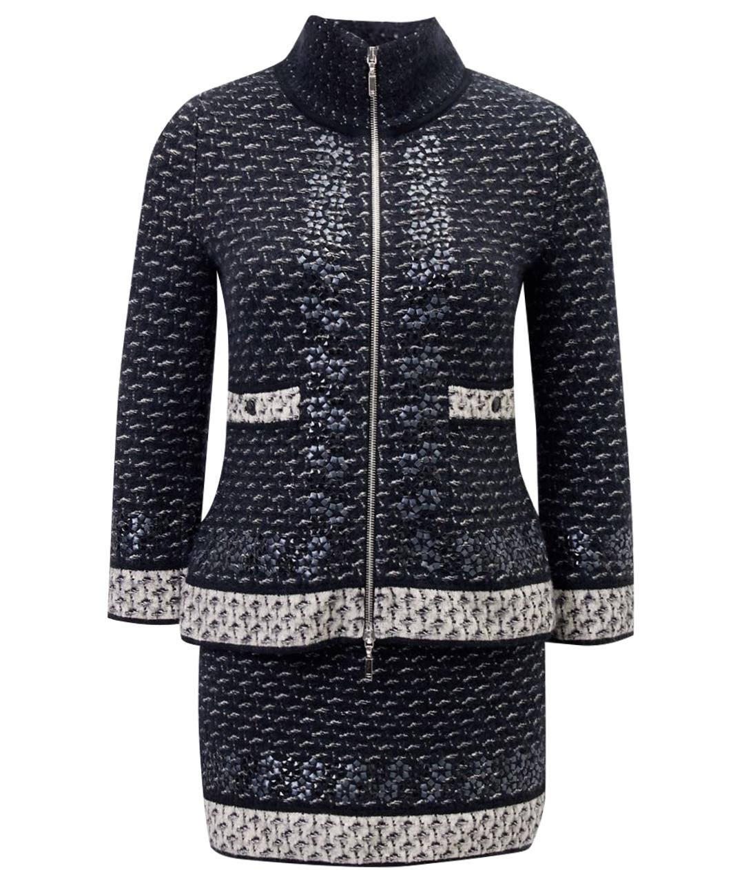 CHANEL Черный шерстяной костюм с юбками, фото 1