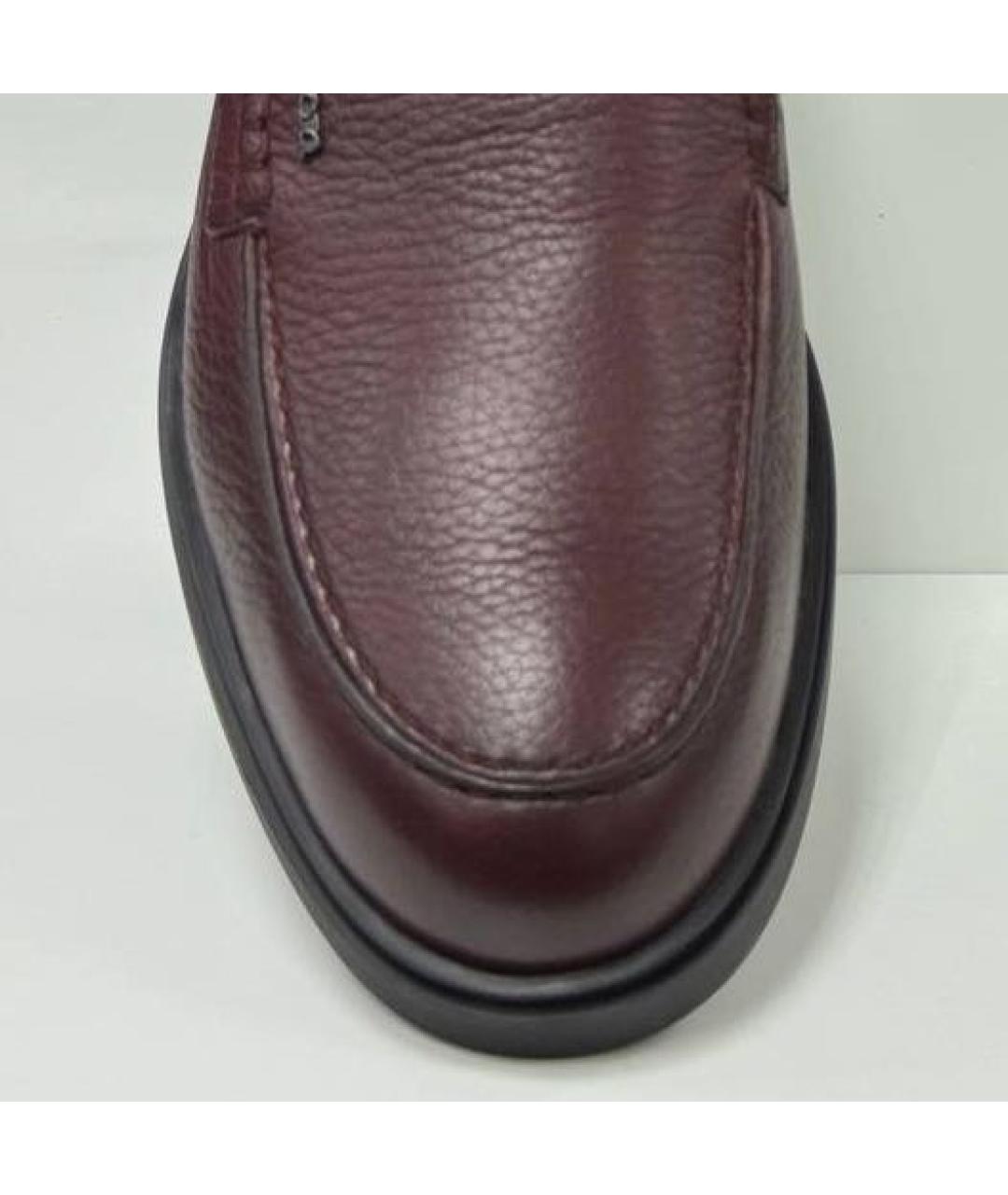 KITON Бордовые кожаные лоферы, фото 4