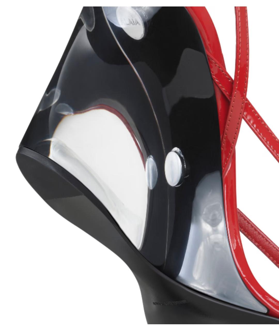 ALAIA Красные кожаные босоножки, фото 4