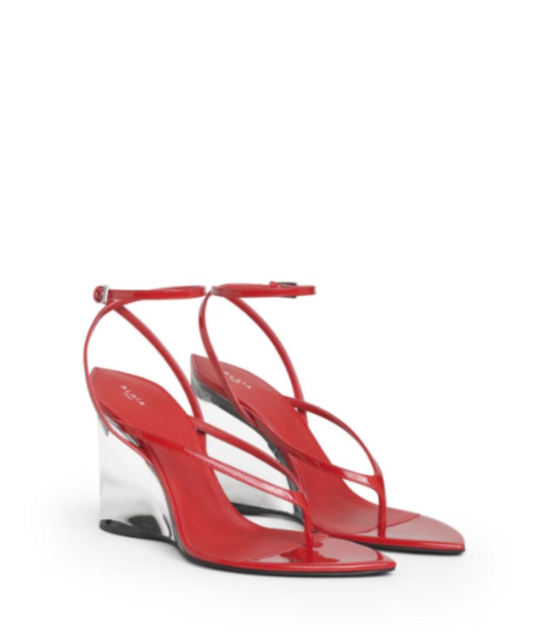ALAIA Красные кожаные босоножки, фото 2