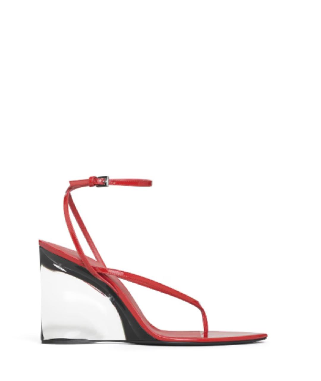 ALAIA Красные кожаные босоножки, фото 5
