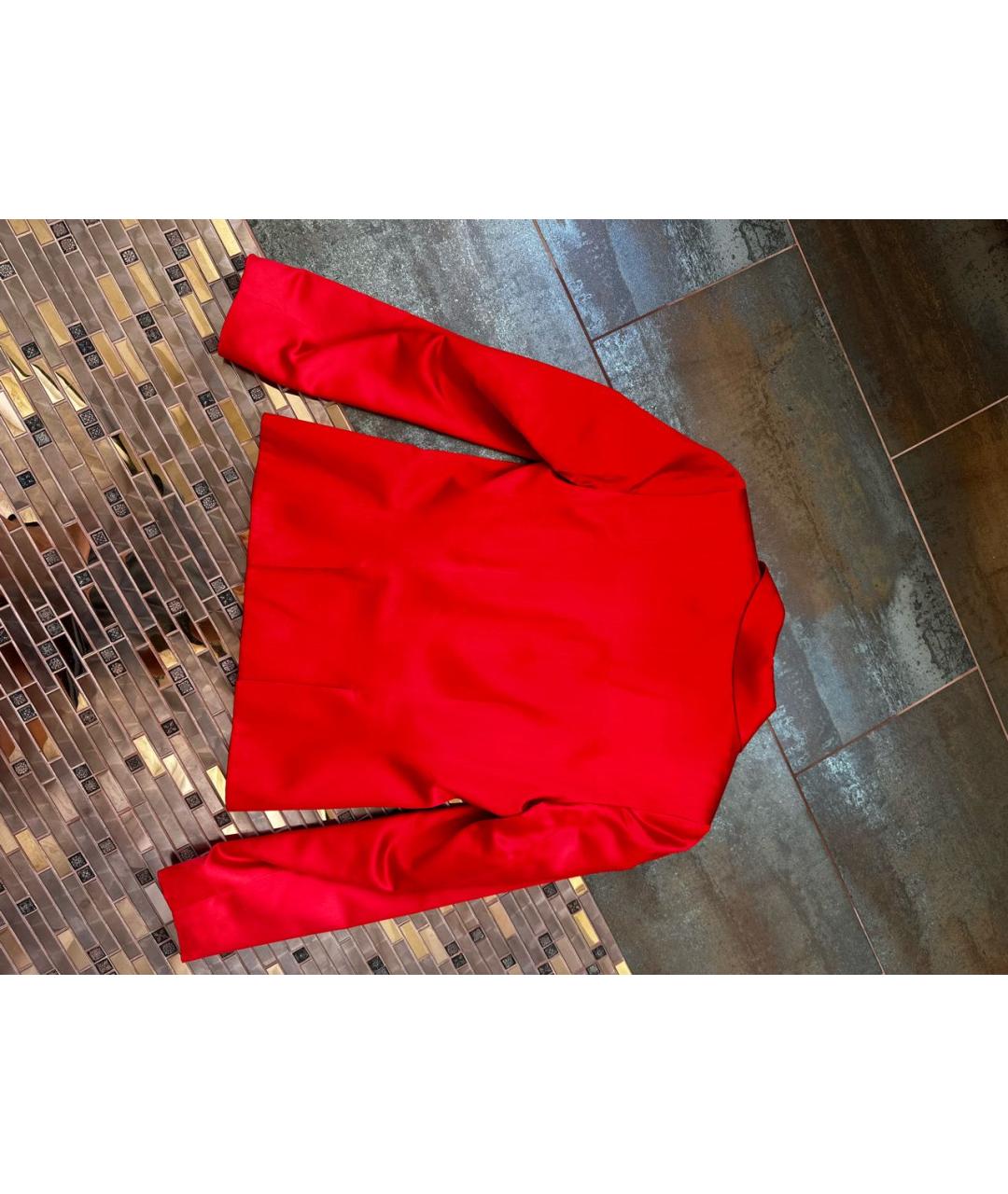 SAINT LAURENT Красный атласный жакет/пиджак, фото 2