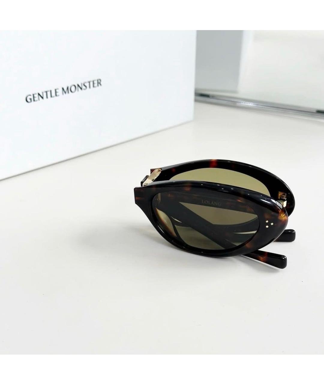 GENTLE MONSTER Коричневые пластиковые солнцезащитные очки, фото 7
