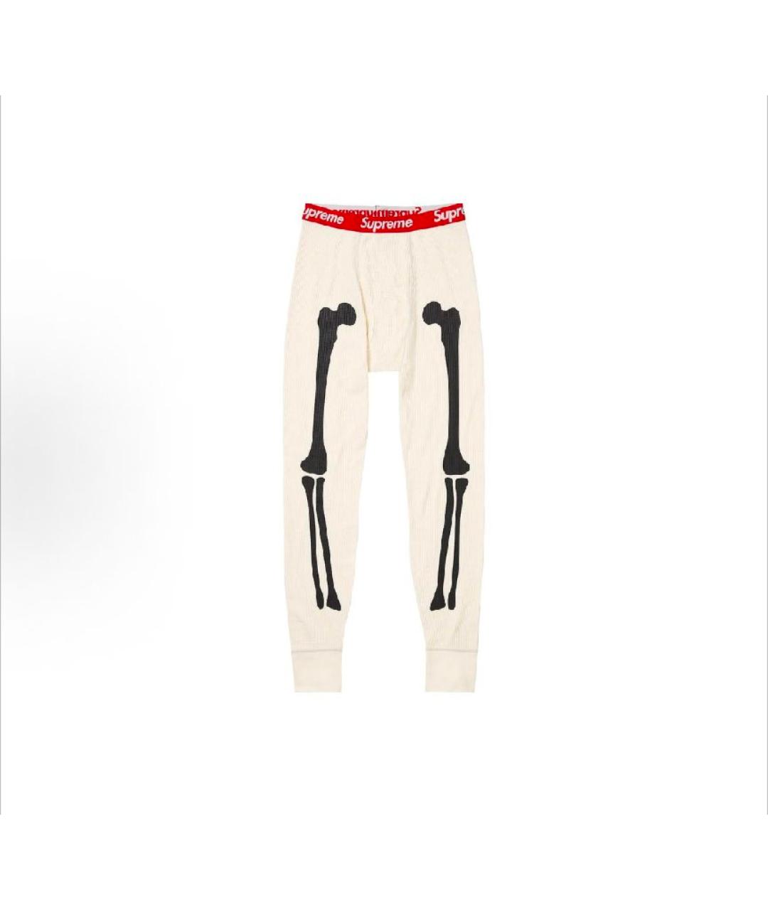 SUPREME Белые хлопковые повседневные брюки, фото 6