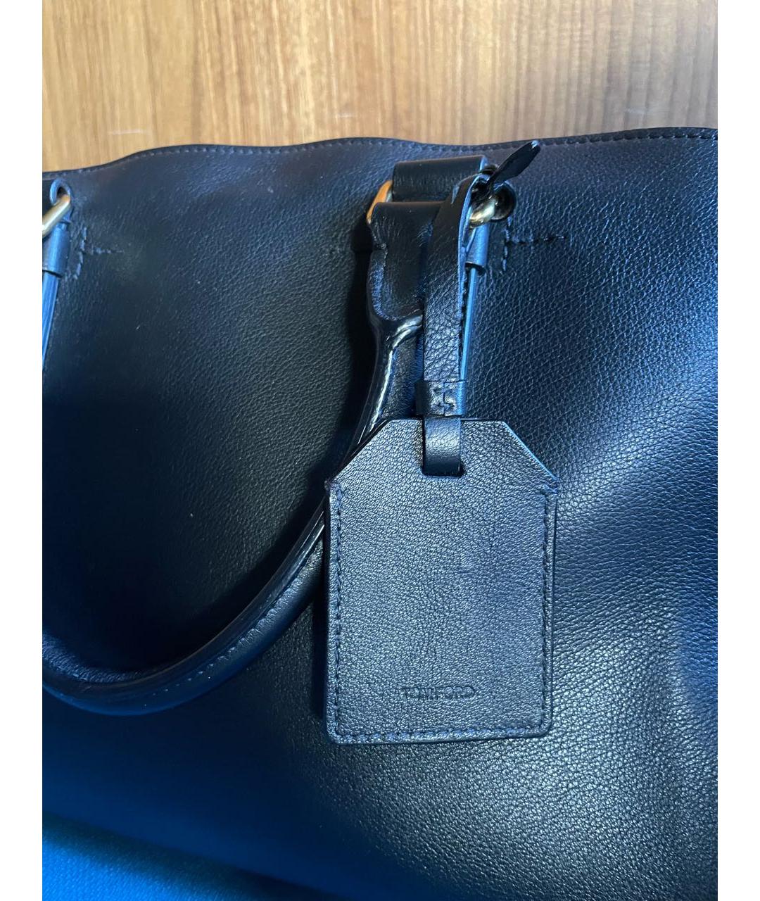 TOM FORD Черная кожаная сумка с короткими ручками, фото 6