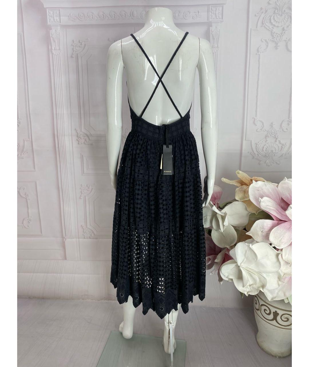 PINKO Черное хлопковое платье, фото 7