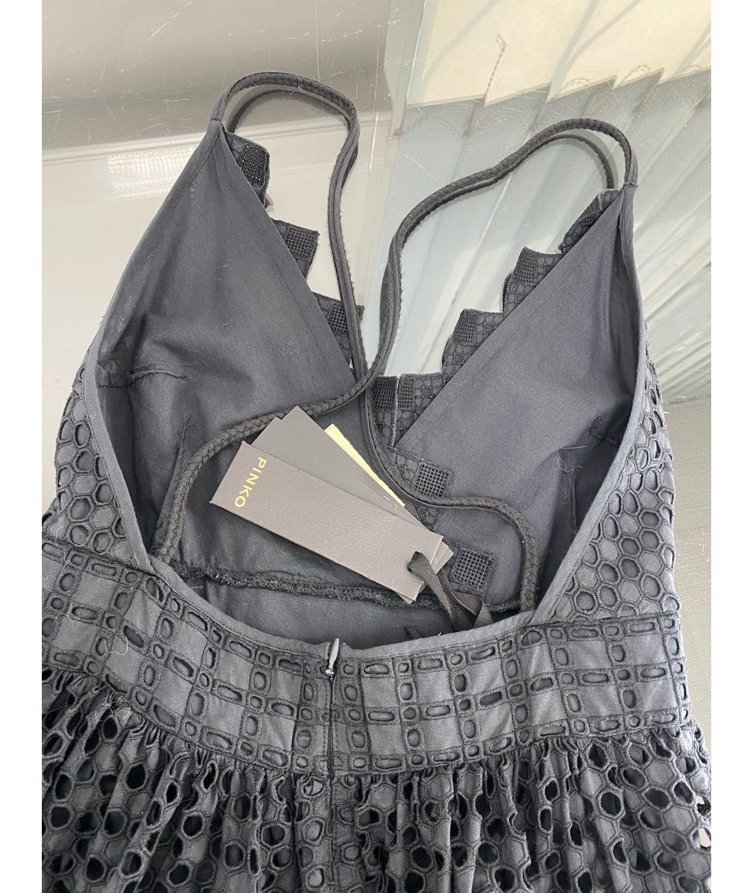 PINKO Черное хлопковое платье, фото 3