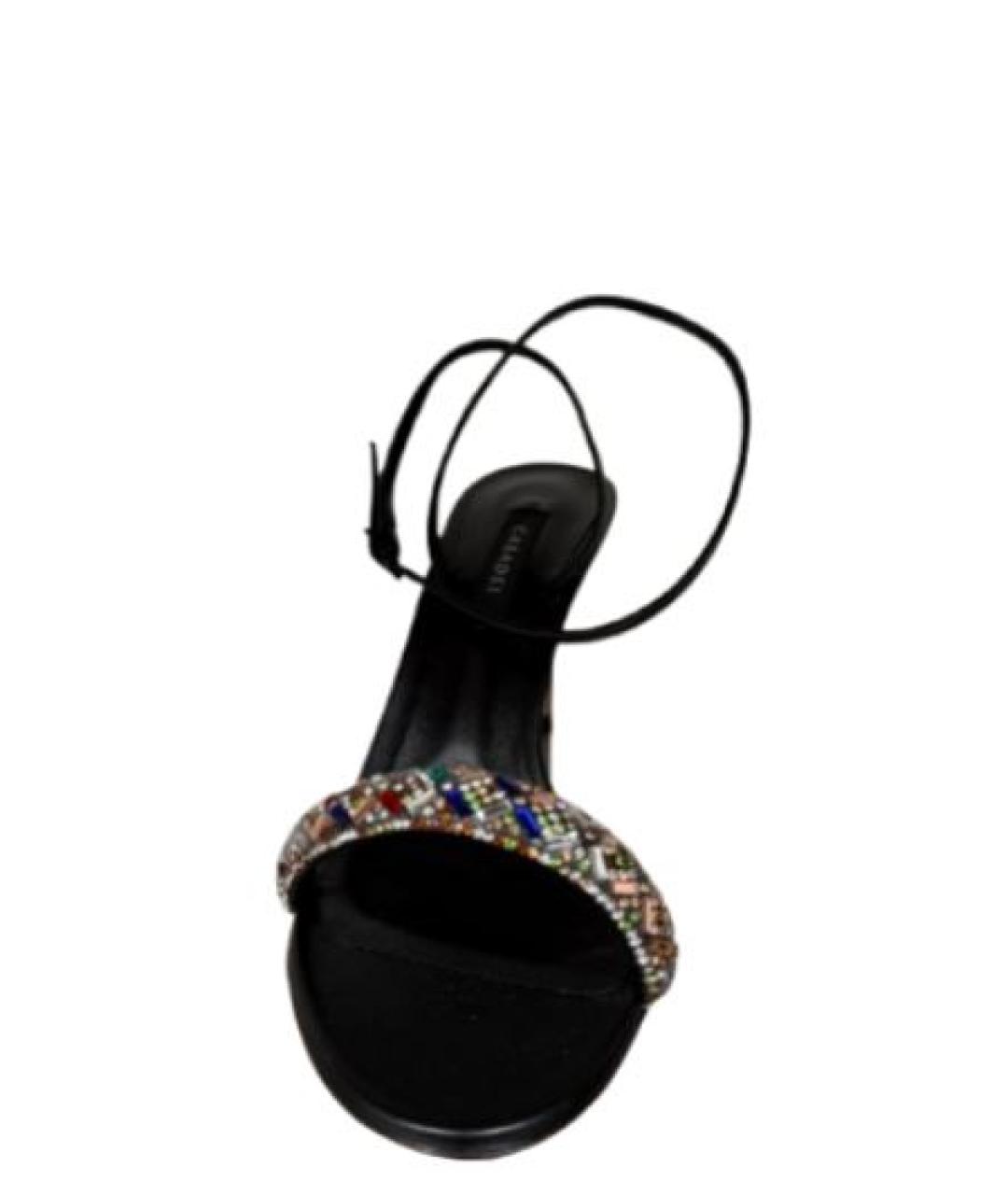 CASADEI Черные кожаные босоножки, фото 3