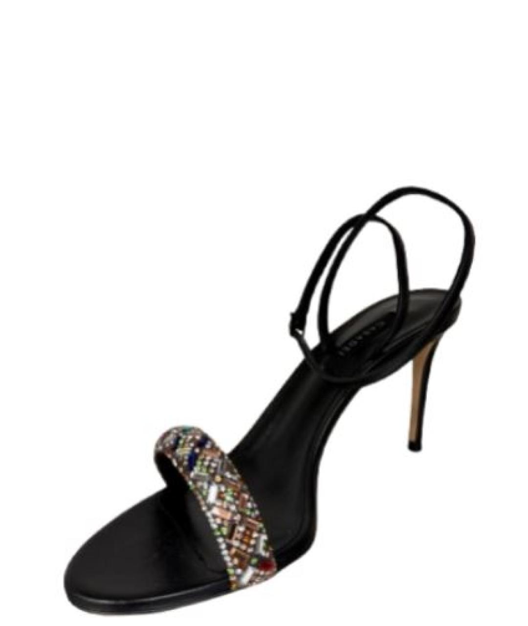 CASADEI Черные кожаные босоножки, фото 2