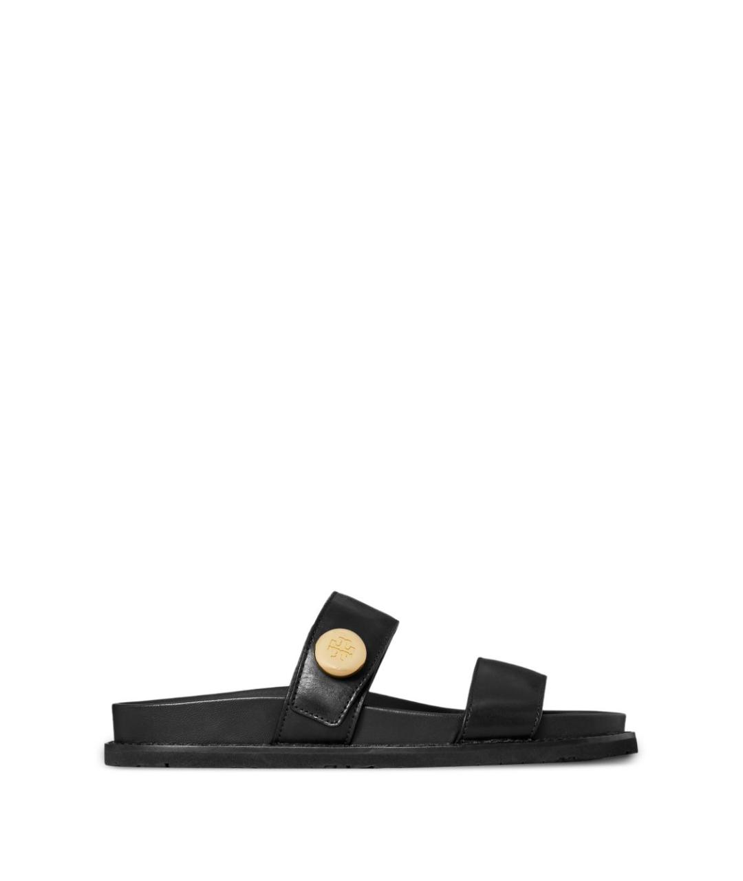 TORY BURCH Черные кожаные сандалии, фото 1