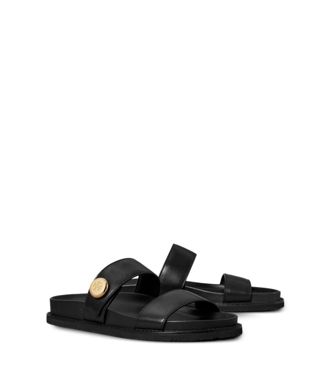 TORY BURCH Черные кожаные сандалии, фото 4