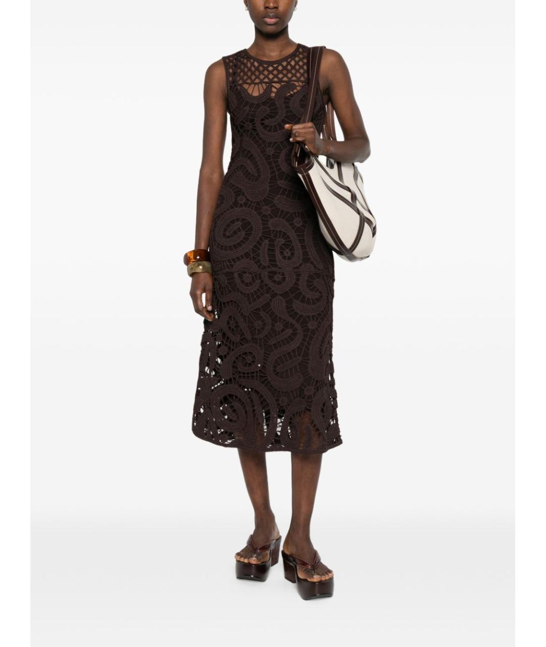 PINKO Коричневое повседневное платье, фото 4