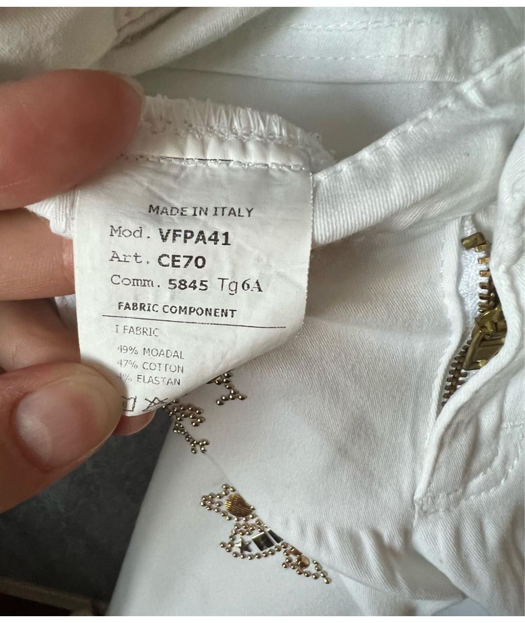VERSACE Белые хлопковые брюки и шорты, фото 5