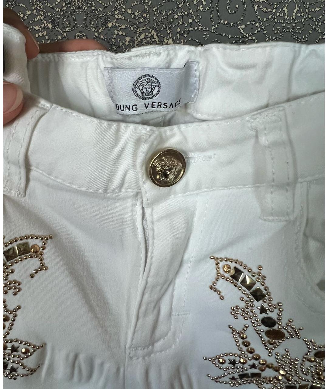 VERSACE Белые хлопковые брюки и шорты, фото 4