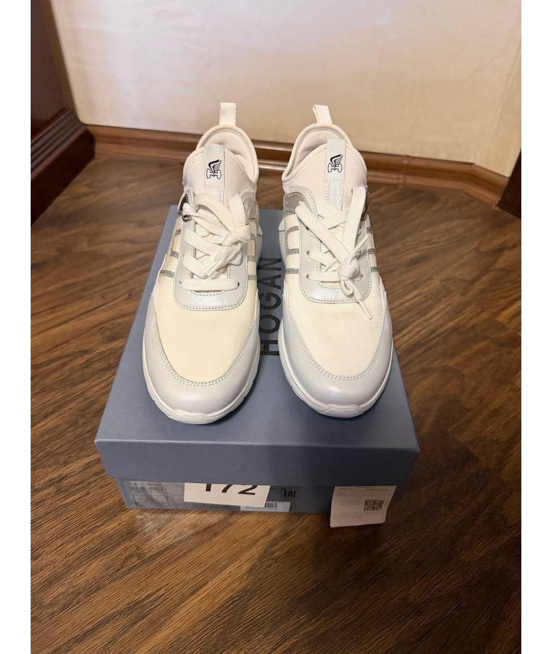 HOGAN Белые кожаные кроссовки, фото 3