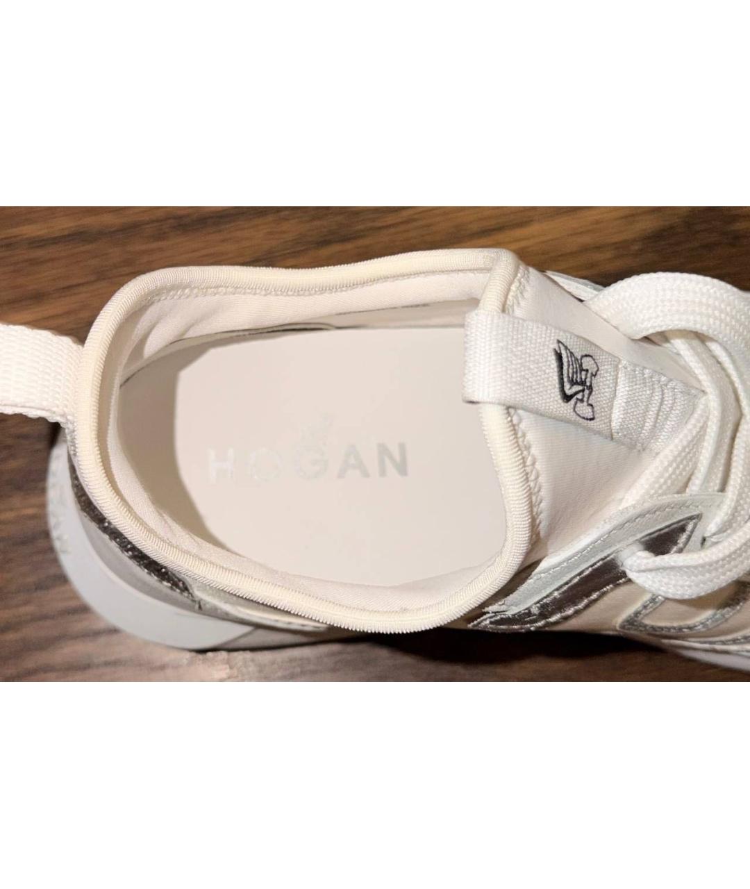 HOGAN Белые кожаные кроссовки, фото 5