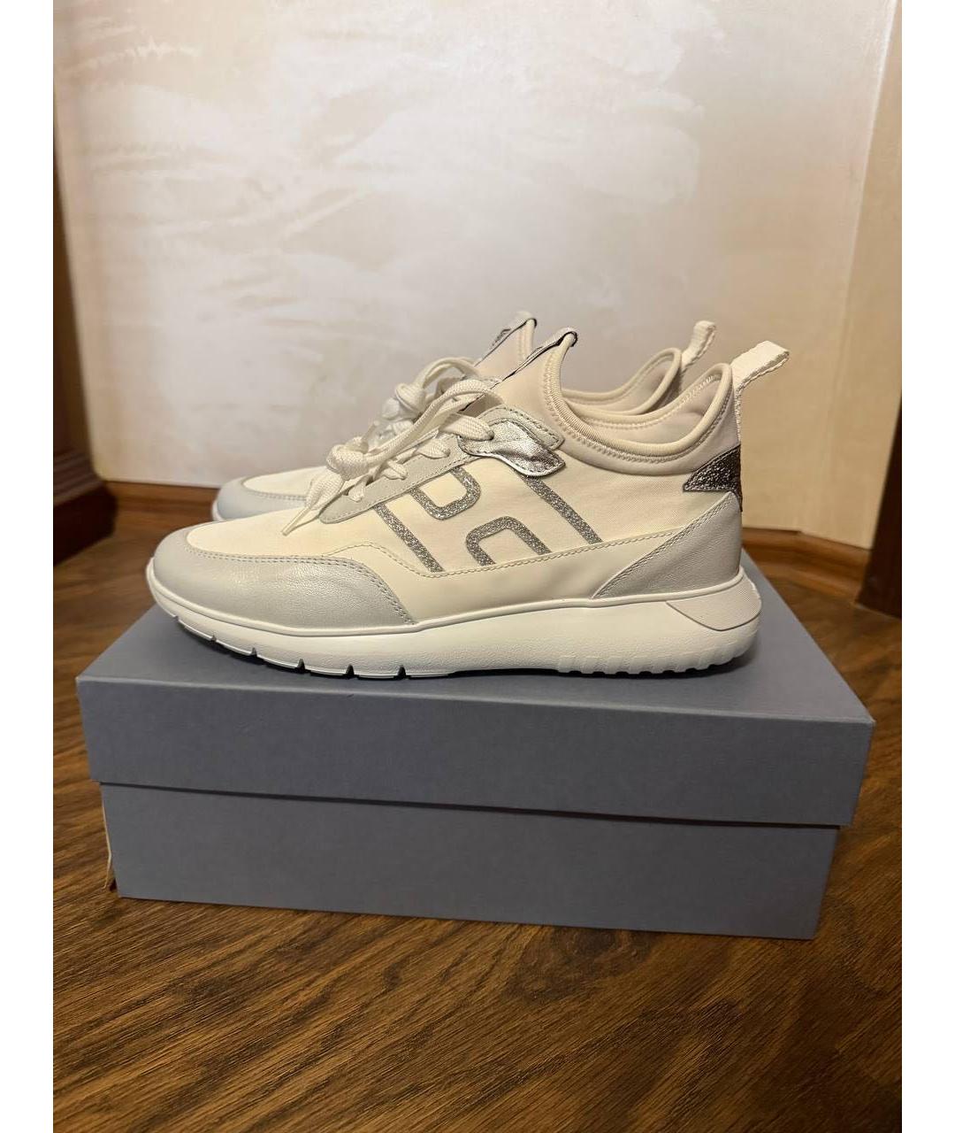 HOGAN Белые кожаные кроссовки, фото 9