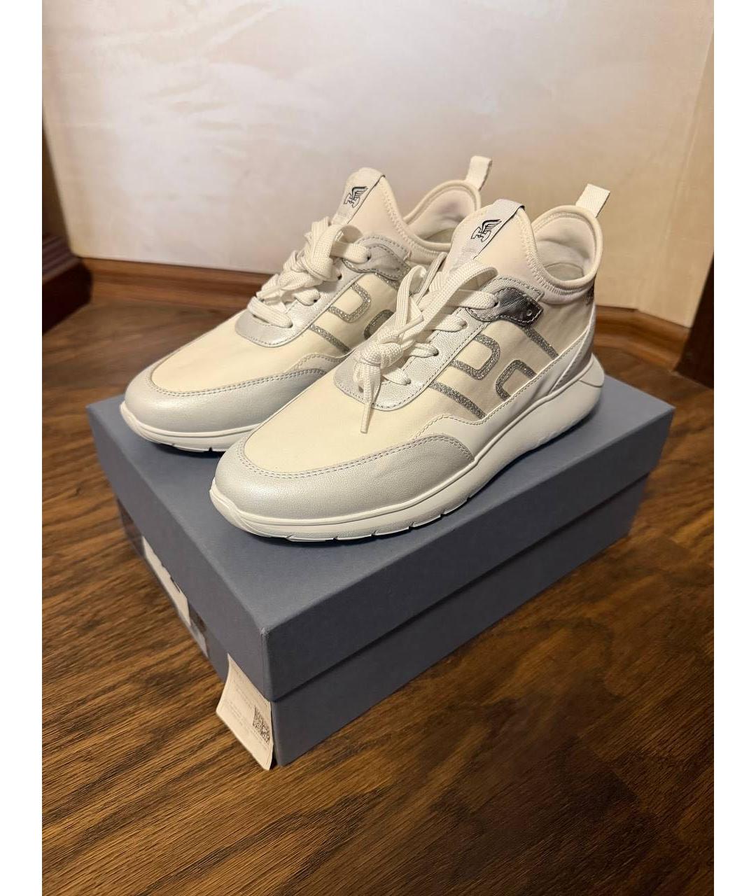 HOGAN Белые кожаные кроссовки, фото 2