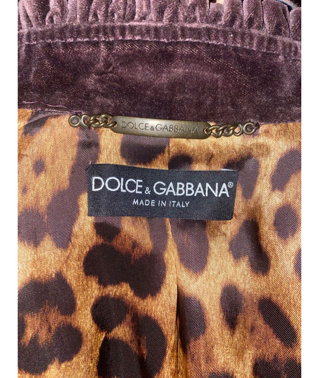 DOLCE&GABBANA Фиолетовый бархатный костюм с брюками, фото 3