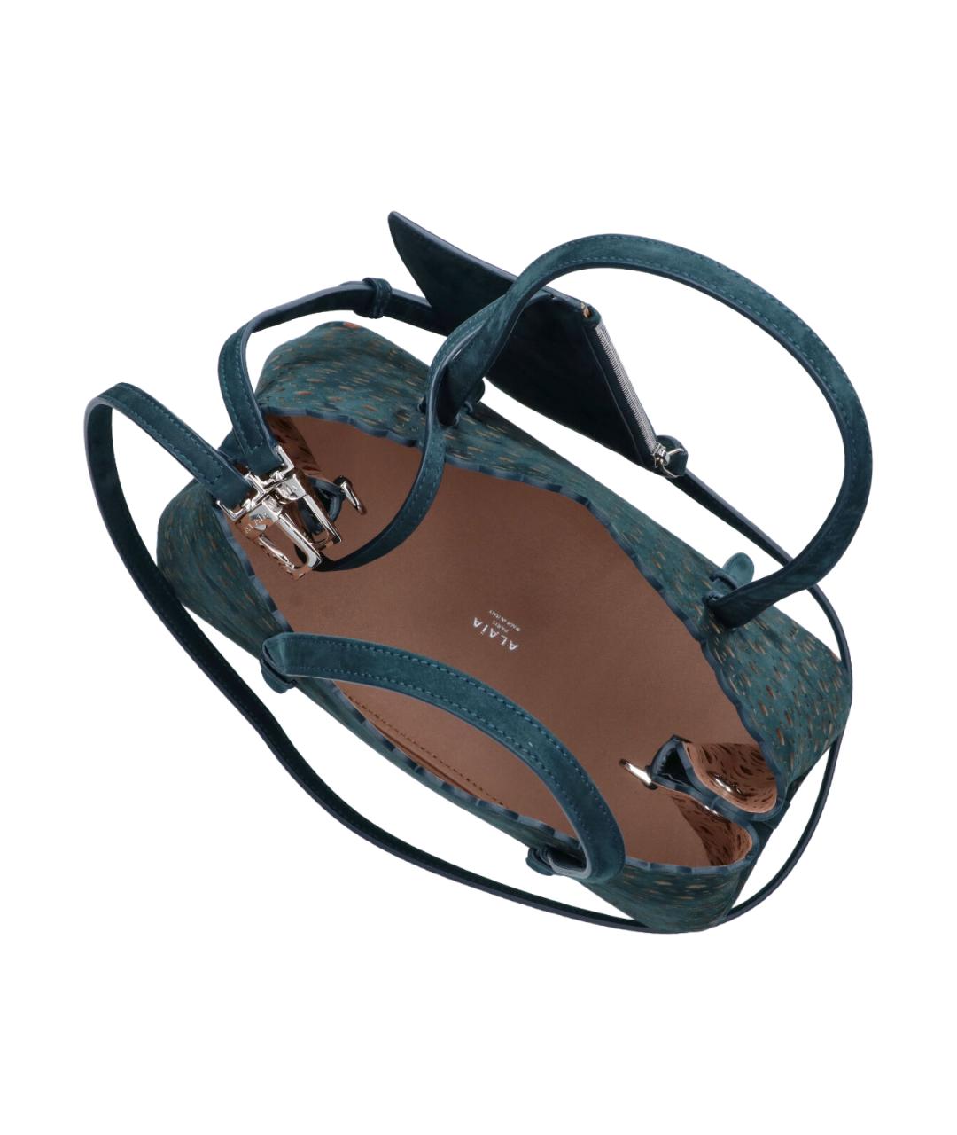 ALAIA Синяя кожаная сумка с короткими ручками, фото 4