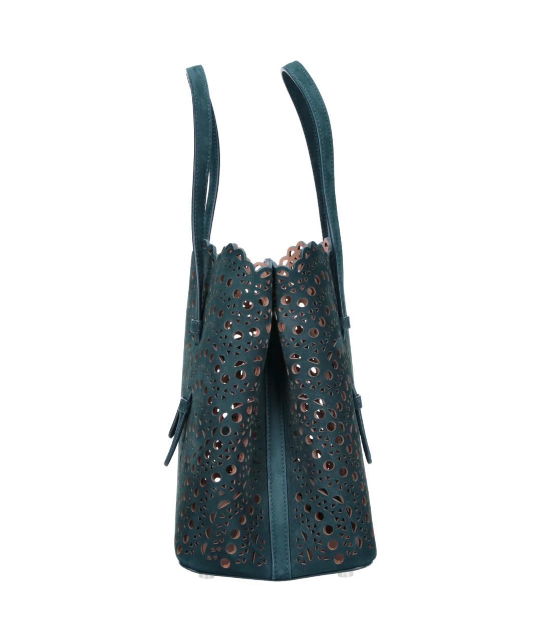 ALAIA Синяя кожаная сумка с короткими ручками, фото 5