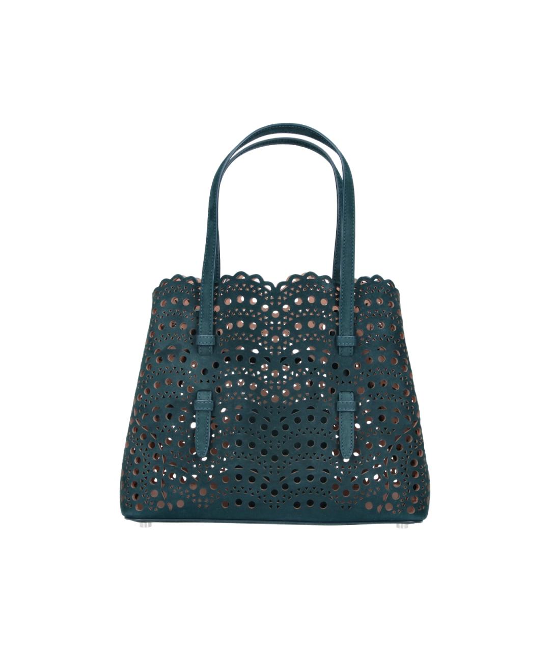 ALAIA Синяя кожаная сумка с короткими ручками, фото 3