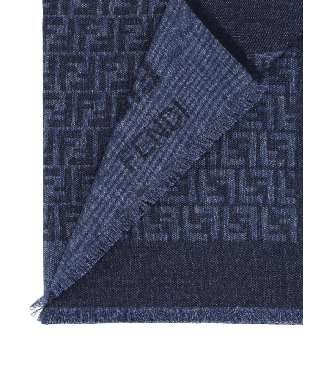 FENDI Синий хлопковый шарф, фото 2