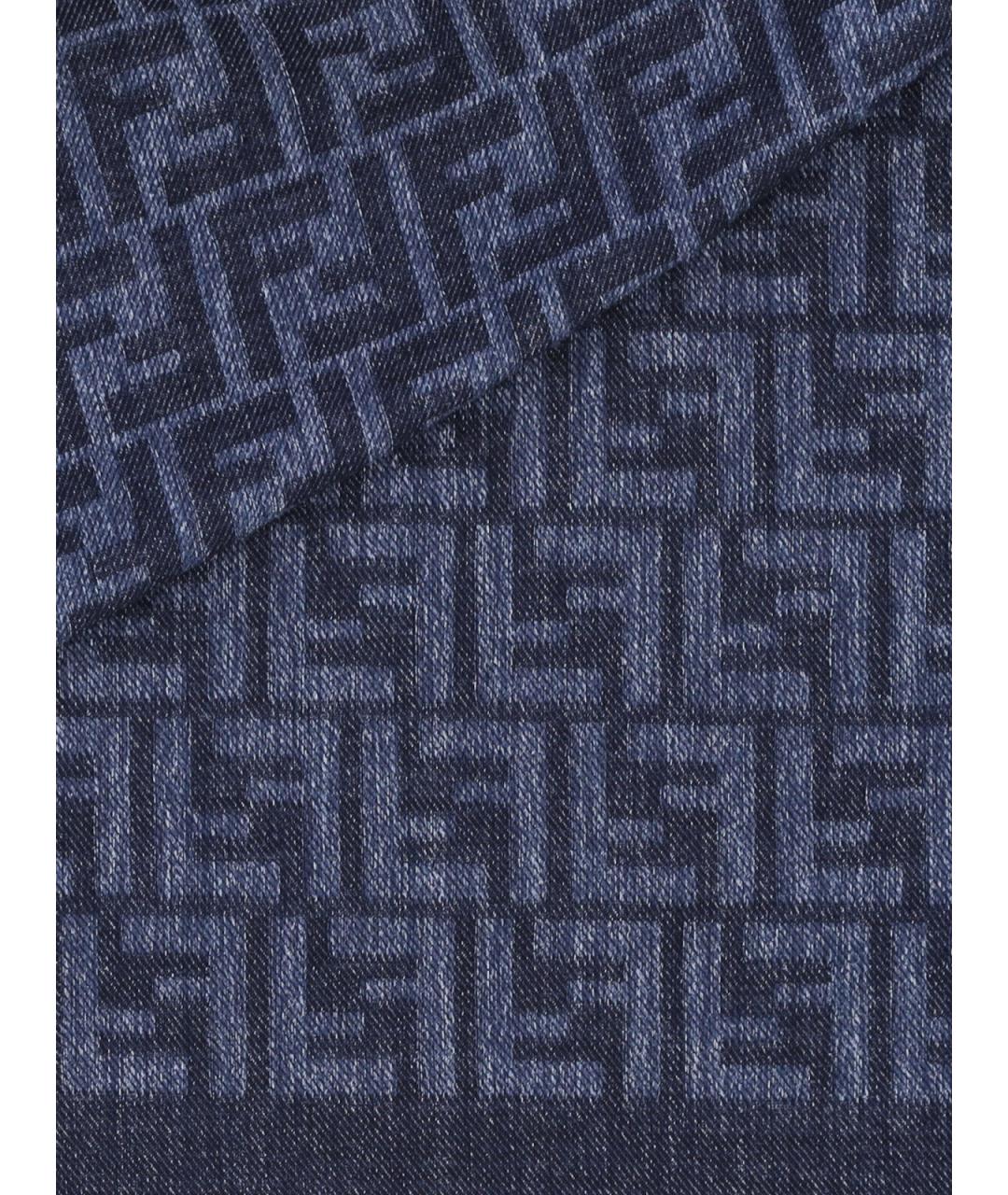 FENDI Синий хлопковый шарф, фото 3
