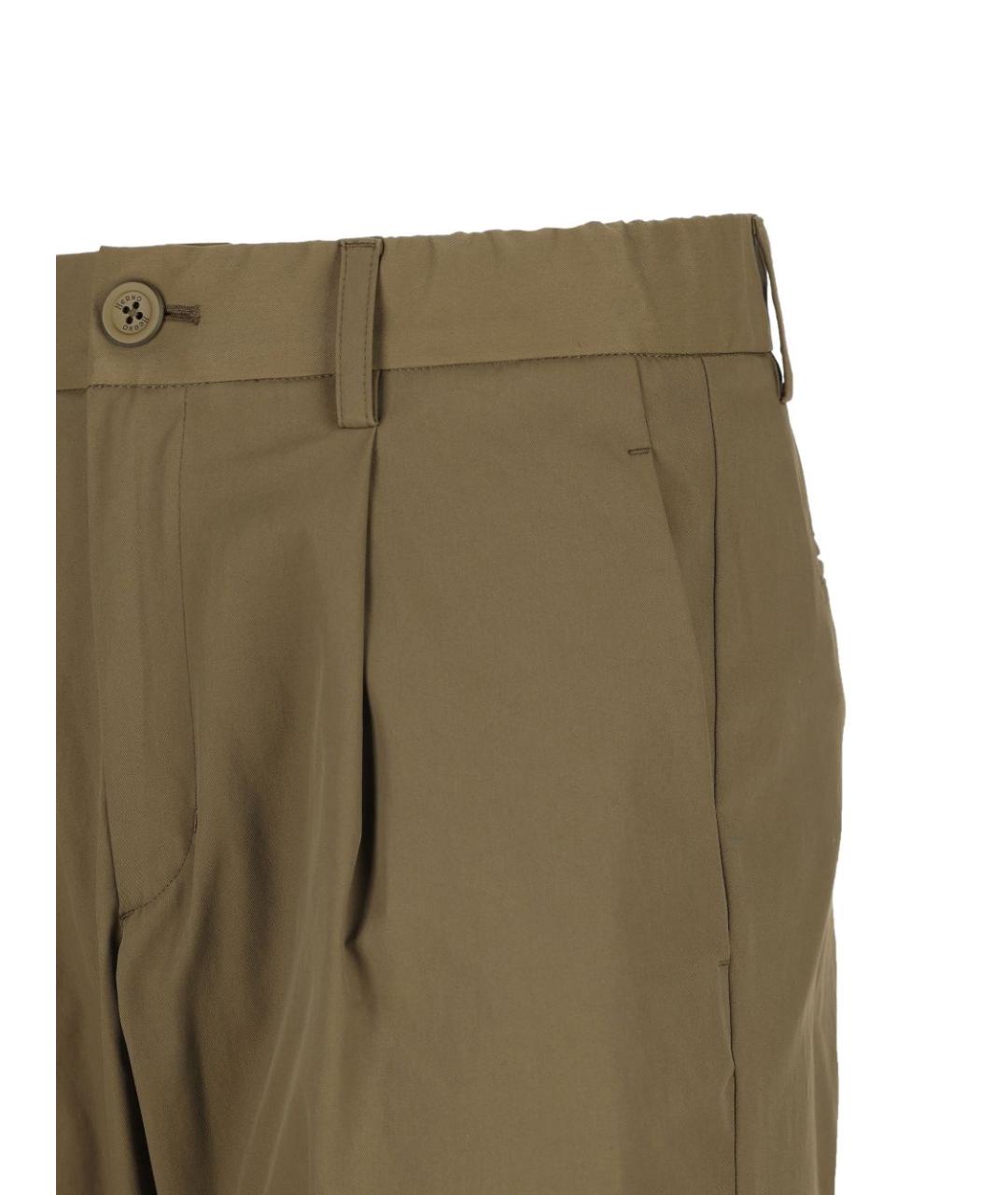 HERNO Хаки хлопковые повседневные брюки, фото 2