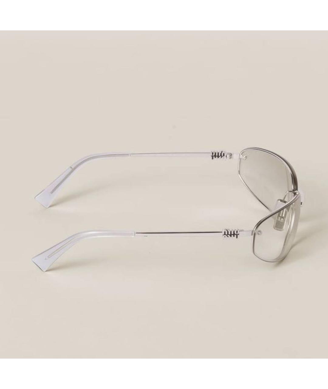 MIU MIU Серебряные металлические солнцезащитные очки, фото 3